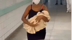 Após 19 dias de luta, bebê recebe alta e mãe emociona ao deixar Maternidade Santa Mônica de joelhos