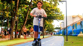 Patinetes e bicicletas elétricas mudam dinâmica e acirram disputa por espaço na orla