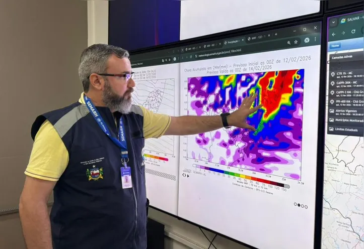Imagem ilustrativa da imagem Alagoas entra em estado de atenção por risco de chuvas intensas até esta sexta-feira (24)