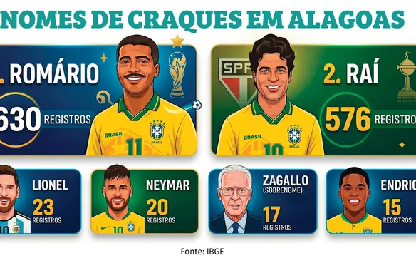 De Romário a Neymar, os craques que dão nomes aos alagoanos