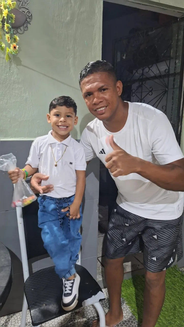 Erlisson Henrique, o pai, e Erlisson Neymar, o filho de 3 anos