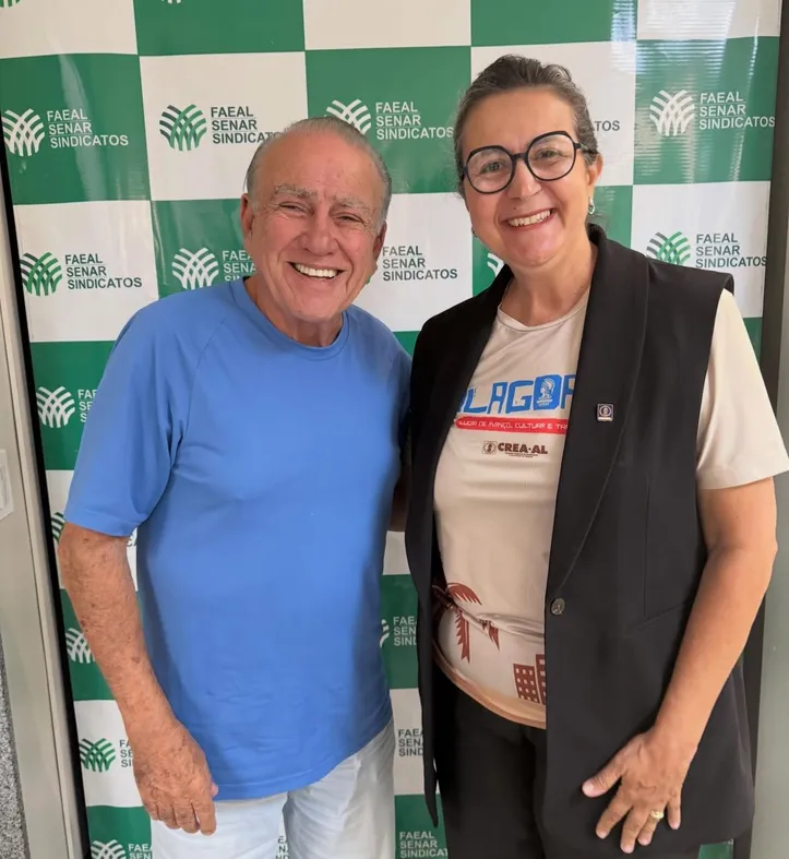O presidente do Sistema Faeal/Senar, ÁLVARO ALMEIDA, recebeu a presidente do Crea-AL, ROSA TENÓRIO, para discutir parcerias em capacitação e desenvolvimento profissional dos engenheiros agrônomos alagoanos