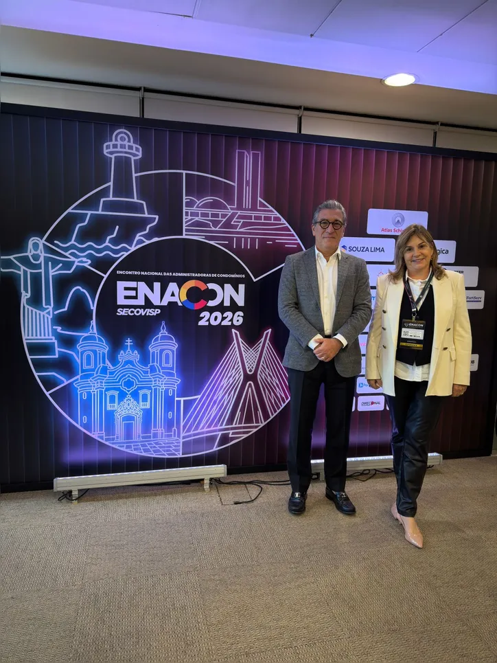 Presidente do Secovi-AL, NILO ZAMPIERI JR., e SOLANGE SYLLOS, da Zampieri Condomínios, participam em São Paulo do Enacon 2026, o principal encontro das administradoras de condomínios do Brasil