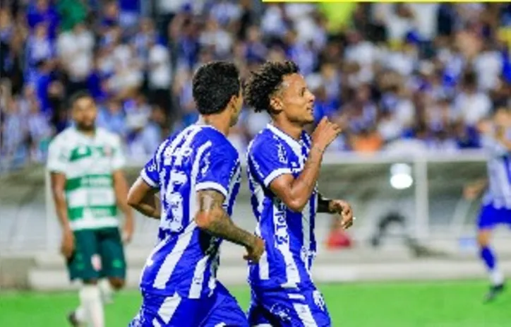 Rian Santana comemora o gol pelo CSA contra o Lagarto-SE