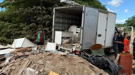 Caminhão é apreendido por descarte irregular de lixo e dono é multado em R$ 12 mil na Santa Lúcia