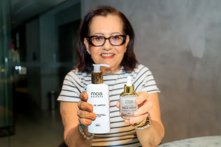 Norma Acioli criou a marca Moã Cosméticos após a aposentadoria