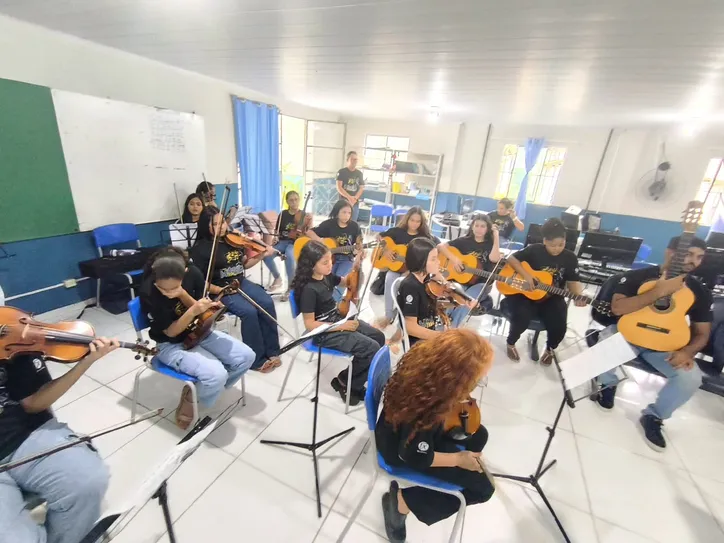 Imagem ilustrativa da imagem Orquestra exclusivamente feminina estreia no aniversário de Taquarana