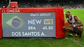 Alison dos Santos bate recorde mundial dos 400m com barreiras