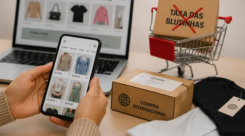 Isenção da ‘taxa das blusinhas’	para até US$ 50 é sancionada - Imagem