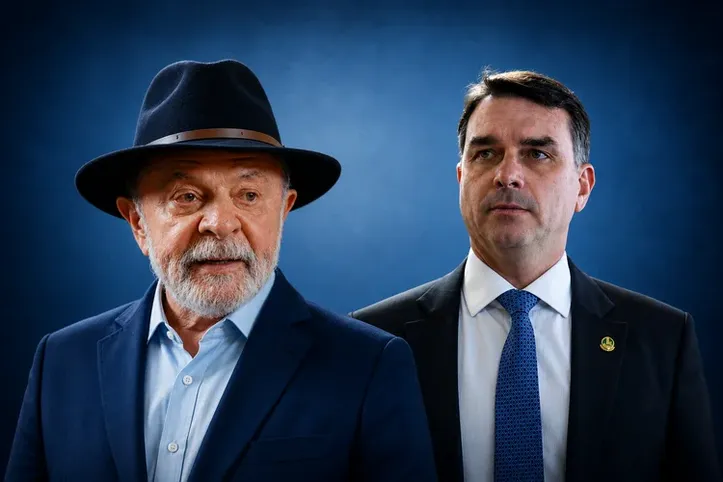 O presidente Lula e o senador Flávio Bolsonaro aparecem tecnicamente empatados em pesquisa
