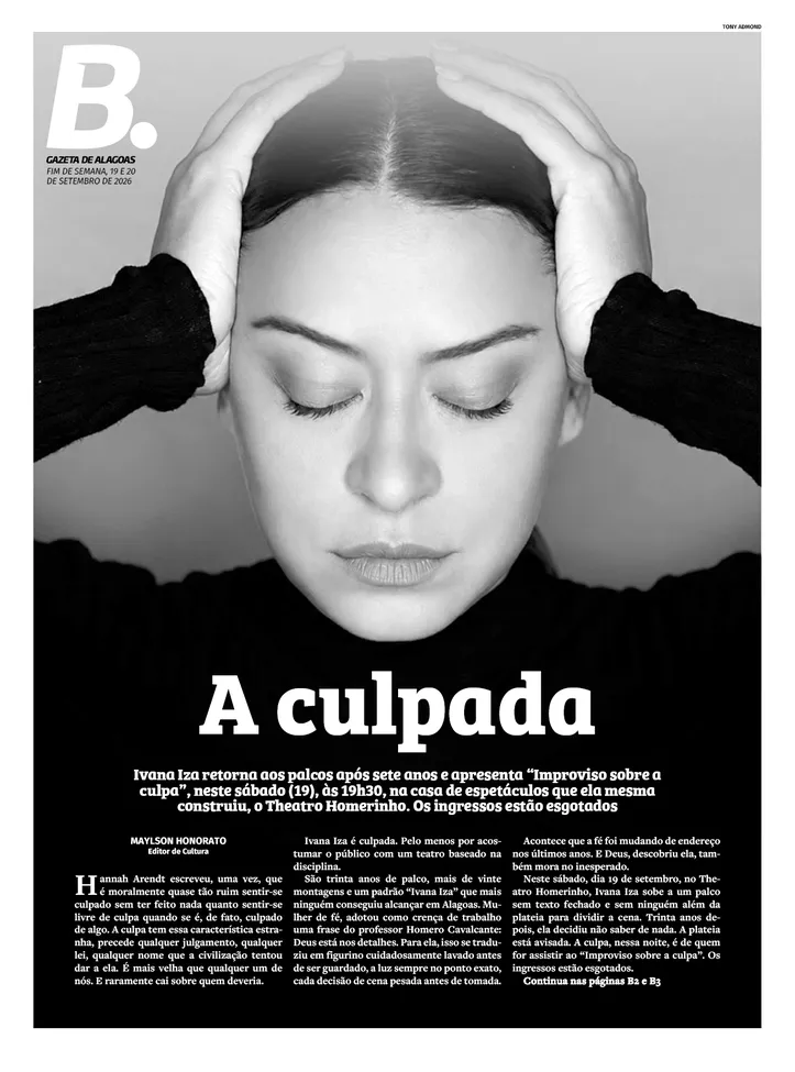 Capa do Caderno B da Gazeta de Alagoas